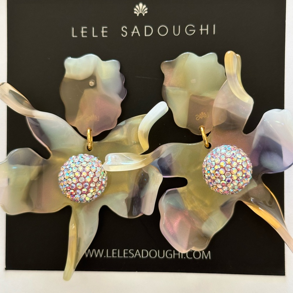 Lele Sadoughi Iridescent Floral Earrings
